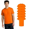 thumbnail image 1 of Gildan - Safety Orange T-Shirts, Workwear for Men, Hi-Vis Crew Neck Tee, Pack-6 Size: L, 1 of 5