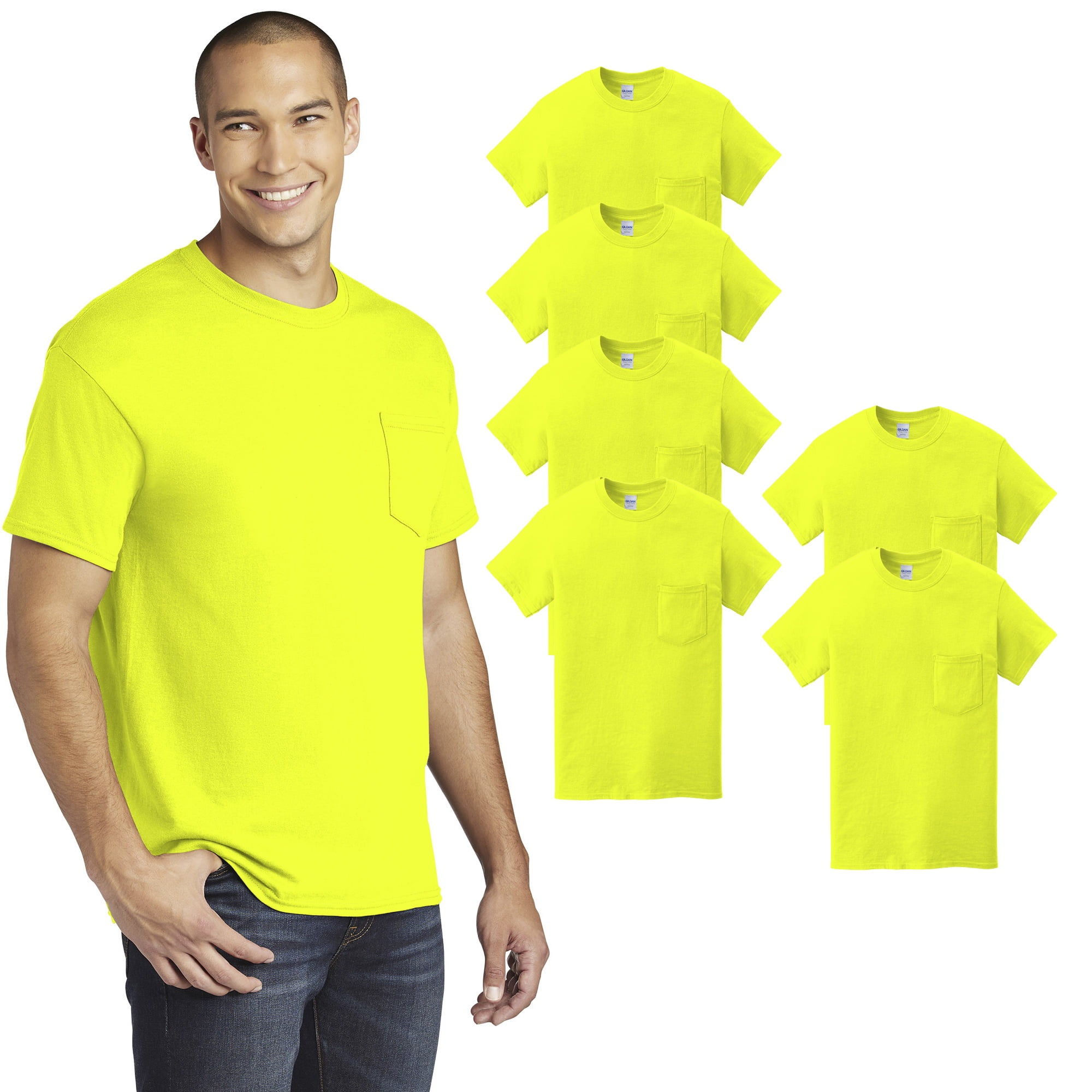 Gildan High Visibility Short Sleeve Pocket T-Shirt, Men Hi Vis Workwear ...