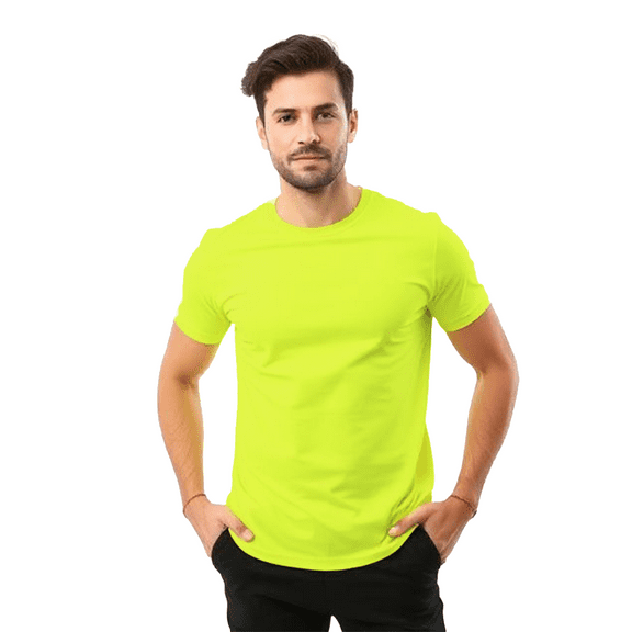 Gildan High Visibility Short Sleeve Safety Shirt | Hi-Vis Sustainable Construction Workwear, Safety Green Tee, 5.3 oz. 50/50 Cotton/Polyester, Size- 2XL