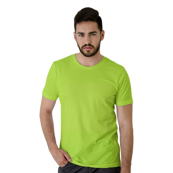 Gildan - High Visibility Short Sleeve T-Shirt | 5.3 oz, 50%/50% Cotton/Polyester Hi Vis Work Shirts | Pack Of - 1 Tee, Safety Green - XL