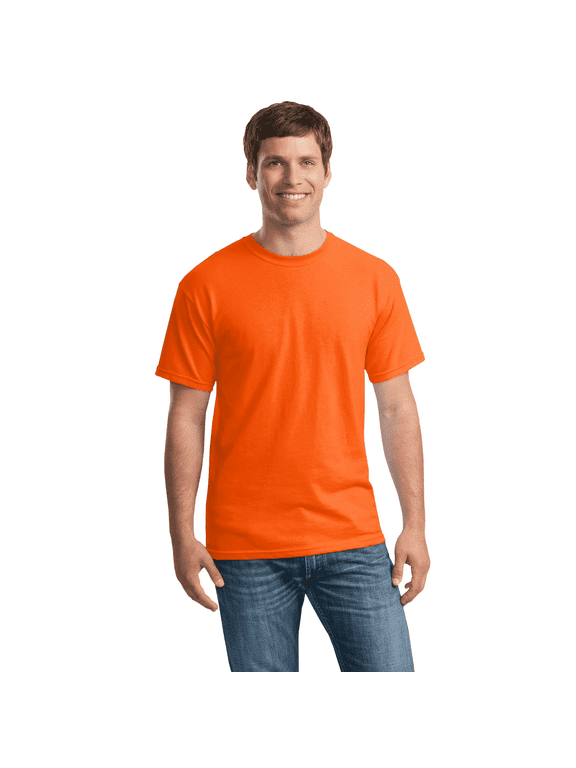 High Visibility Short Sleeve T-Shirt Hi Vis Workwear for Men 5.3oz T-Shirt Safety Orange M