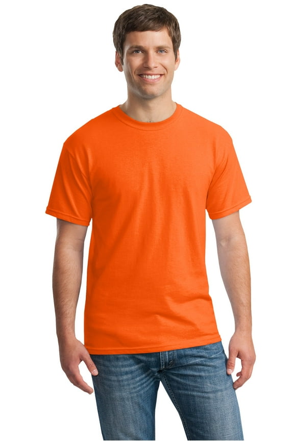 High Visibility Short Sleeve T-Shirt Hi Vis Workwear for Men 5.3oz T-Shirt Safety Orange S