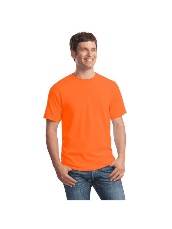 High Visibility Short Sleeve T-Shirt Hi Vis Workwear for Men 5.3oz T-Shirt Safety Orange XL