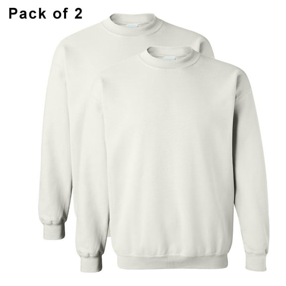Gildan- High Visibility Sweatshirt White for Unisex 8 Oz, Fleece Crewneck Pullover Hi Vis Sweatshirt, 50/50 Cotton/polyester, Pack-2, S Size