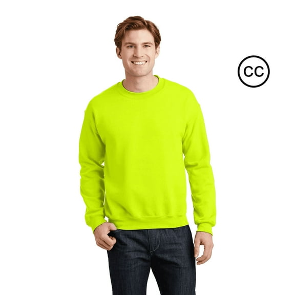 Gildan High Visibility Sweatshirt for Unisex, 8oz Hi Vis Casual Fleece Pullover Heavy Blend Sweater Safety Green XL
