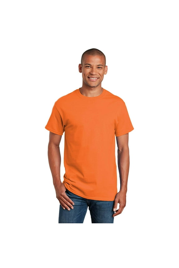 High Visibility T-Shirt, Safety Orange, Men Sizes S-5XL, Short Sleeve Work Shirt, 50/50 Cotton/Polyester