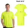 thumbnail image 1 of Gildan High Visibility Unisex Safety T-Shirt 100% Cotton Hi Vis Construction Work Shirts (Safety Green 2 Pack, L), 1 of 9