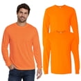 thumbnail image 1 of Gildan Hign Visibility Unisex Safety Cotton Long Sleeve Work T-Shirt, Pack Of 2 (Safety Orange, 2XL), 1 of 9