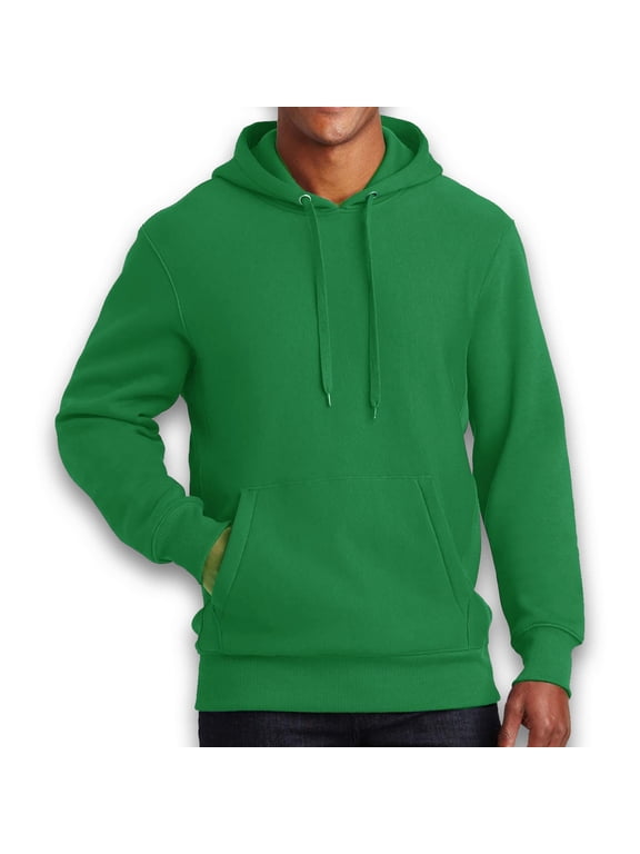 Hooded Sweatshirt for Men’s Pouch Pocket | Soft Fleece Heavy Blend Warmth Pullover Hoodie Casual Sweater in Irish Green 8 oz 50/50 Cotton/Polyester, Size L
