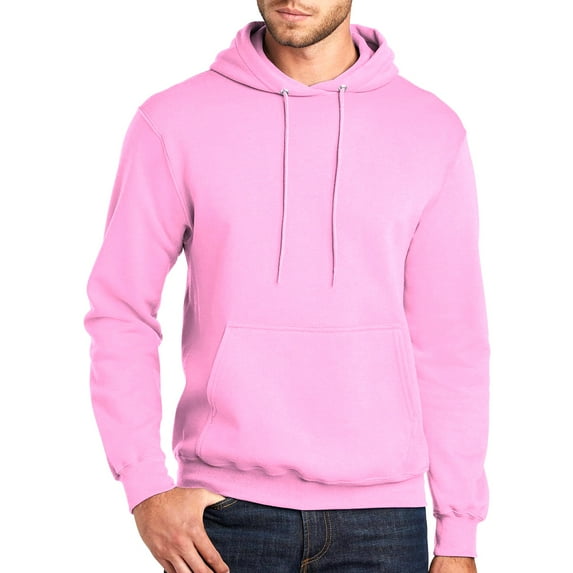 Gildan Hooded Sweatshirt for Men’s Pouch Pocket | Soft Fleece Heavy Blend Warmth Pullover Hoodie Casual Sweater in Light Pink 8 oz 50/50 Cotton/Polyester, Size S