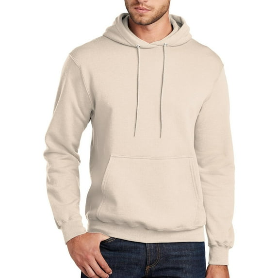 Gildan Hooded Sweatshirt for Men’s Pouch Pocket | Soft Fleece Heavy Blend Warmth Pullover Hoodie Casual Sweater in Sand 8 oz 50/50 Cotton/Polyester, Size L
