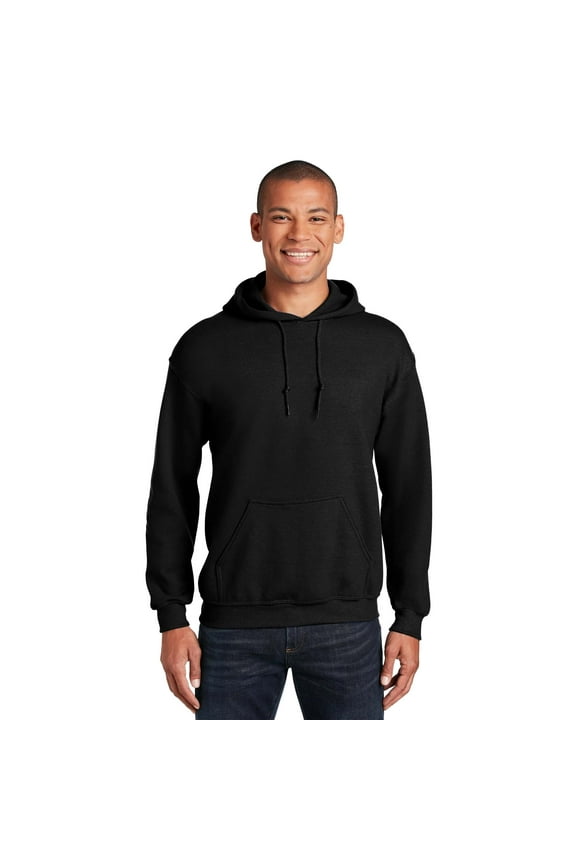 Fleece Pullover Hoodie for Men | Heavy Blend Warm Cozy Hooded Sweatshirt for Warmth & Comfort in Black, 8 oz. 50/50 Cotton/Polyester- Size S