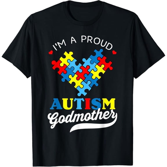 Gildan I'm A Proud Godmother Autism Awareness Autistic Goddaughter T-Shirt