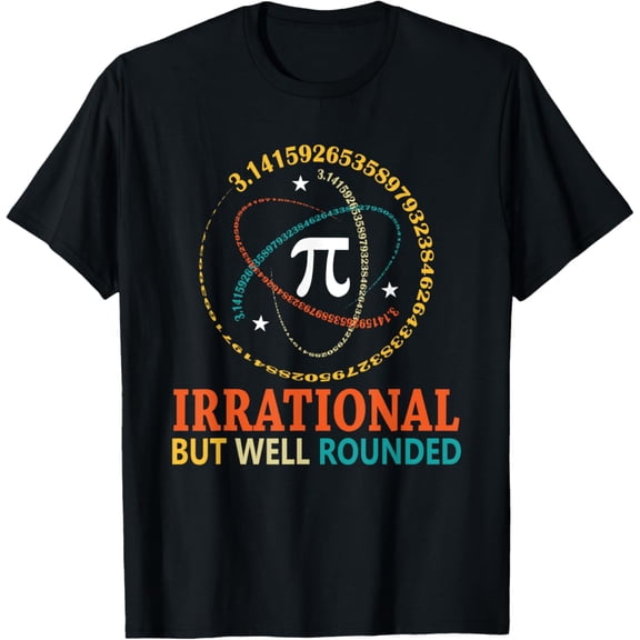 Gildan Irrational But Well Rounded Pi Day Math Teacher Student T-Shirt Gift For Men Women Unisex Tee