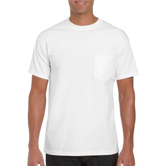 Gildan Irregular Gildan White Pocket Tees - 4XL - Case of 12