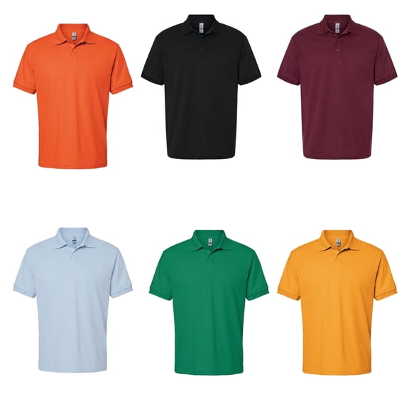 Gildan Jersey Polo T-Shirt for Men, DryBlend Short Sleeves Assorted Colors | Polo Bulk T Shirts Pack-6, Cotton, Polyester knit 6 oz | Size – 4XL