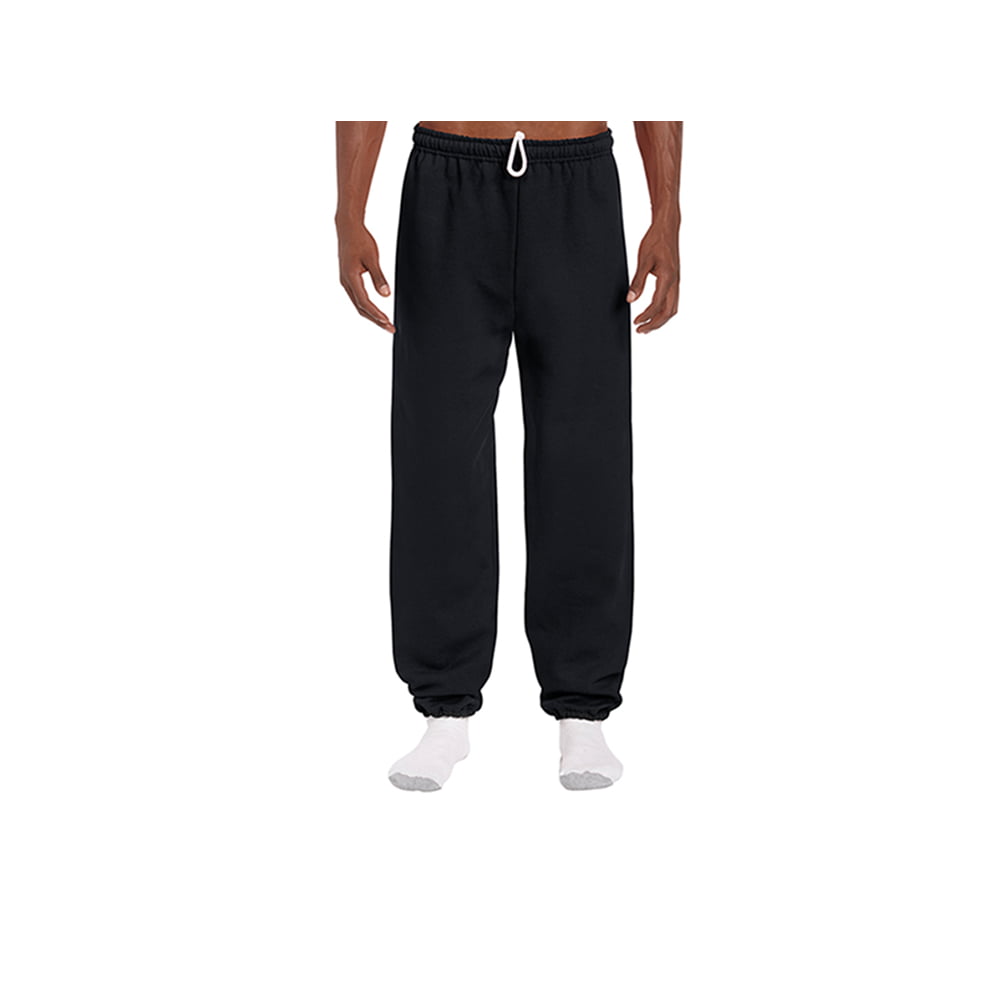 Gildan Joggers Sweatpants for men Black - Elasticized Cuffs elastic ...