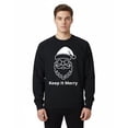 thumbnail image 1 of Gildan Keep It Merry Design Sweatshirt for Men, Black Christmas Print Crewneck Sweater, L, 1 of 5