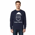 thumbnail image 1 of Gildan Keep It Merry Design Sweatshirt for Men, Navy Christmas Print Crewneck Sweater, XL, 1 of 5