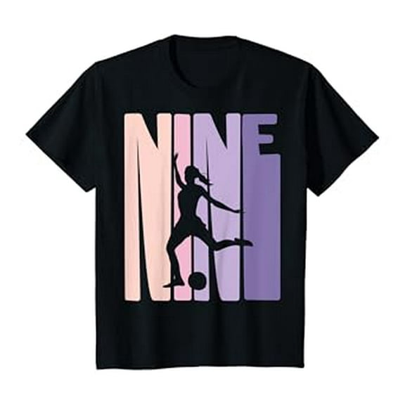 Gildan Kids 9 Years Soccer Girls Gift 9Th Birthday Football Player Hot Trending T-Shirt Unisex S To 5Xl