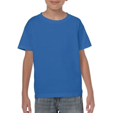 Gildan Kids Cotton Short Sleeve Blue Crew T-Shirt, 1-Pack, Small
