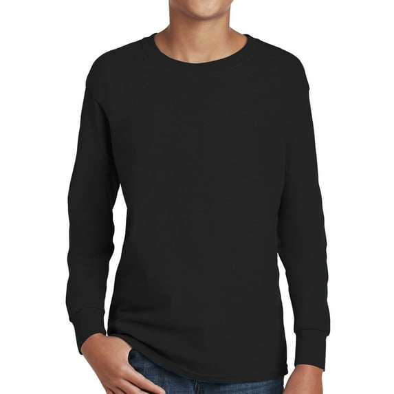 Gildan Kids Heavy Cotton Long Sleeve T-Shirt - 5400B Youth Tee - Boys Girls Classic Shirt XS-XL Unisex Gift