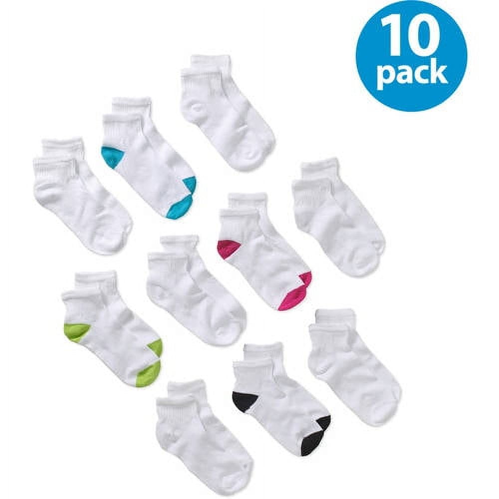 Gildan Ladies Cushioned Sole, Comfort Toe Ankle Socks, 10pack
