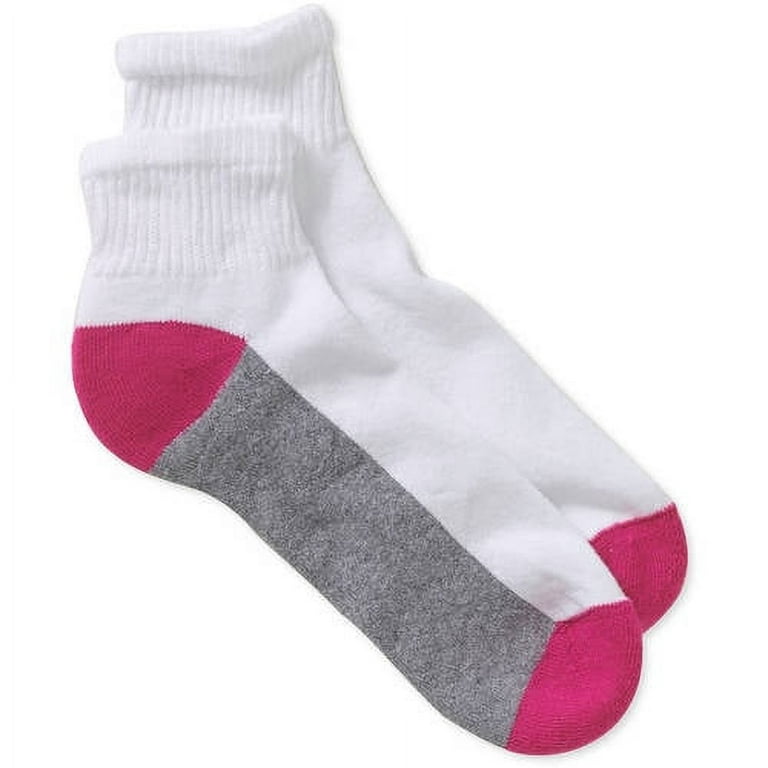 Gildan Ladies Cushioned Sole, Comfort Toe Ankle Socks, 10-pack