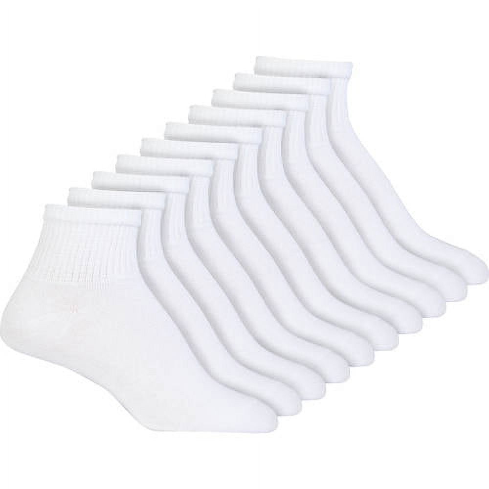 Gildan Ladies FlatKnit Cotton Ankle Socks, 10pack