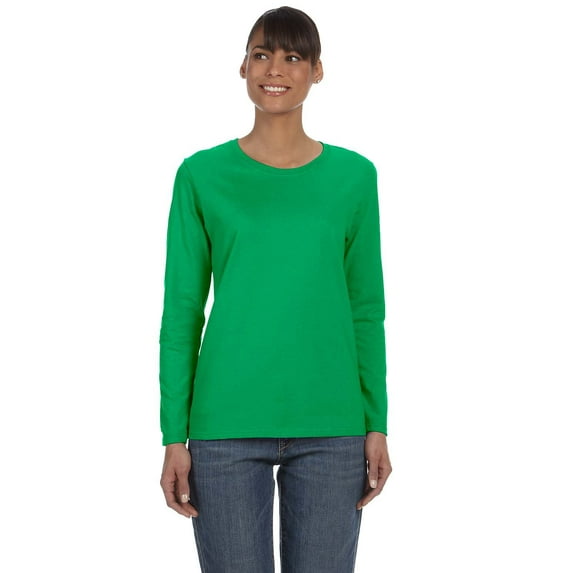 Gildan - Heavy Cotton Women’s Long Sleeve T-Shirt - 5400L, 2X, Irish Green