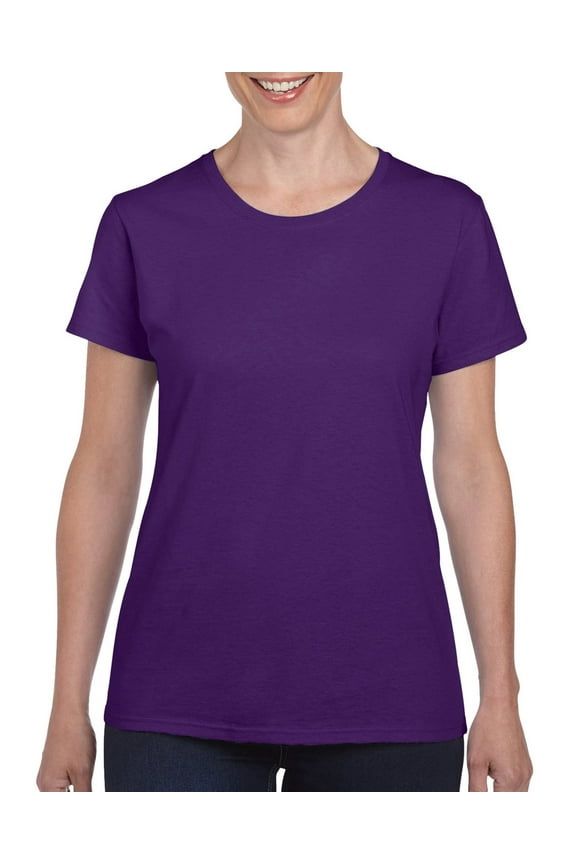 Ladies Heavy Cotton&nbsp;T-Shirt, L, Purple