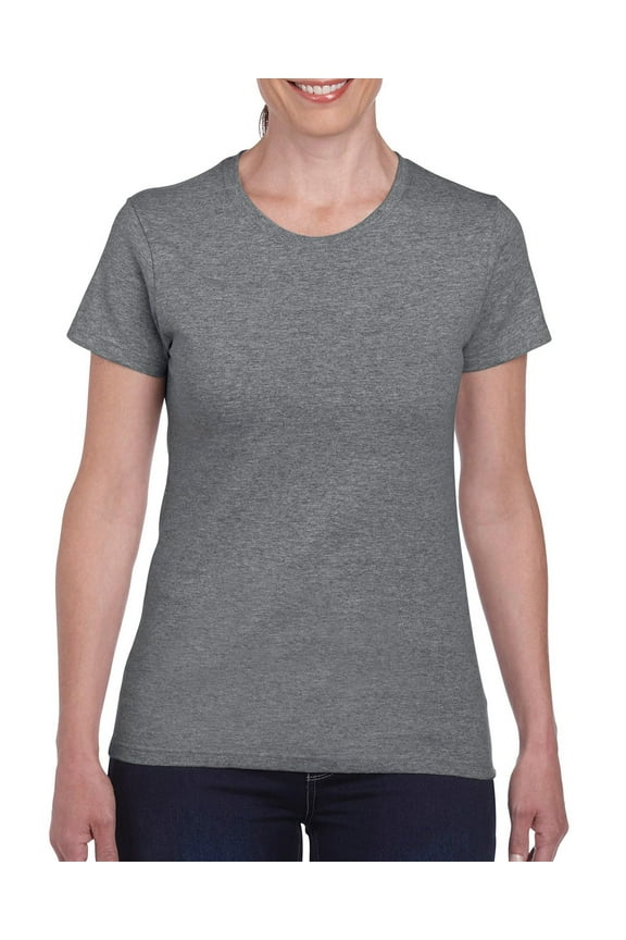 Ladies Heavy Cotton T-Shirt, L, Graphite Heather