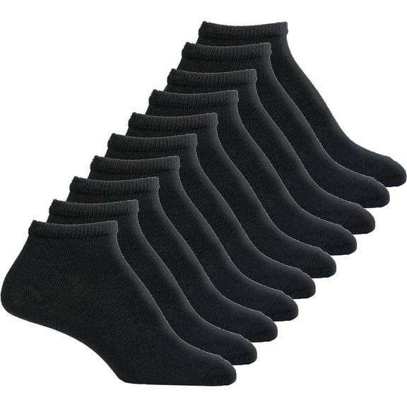 Gildan Ladies NoShow Comfort Toe Socks 10-pack, Black