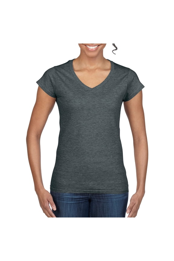 Ladies Soft Style Short Sleeve V-Neck T-Shirt
