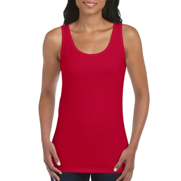 Gildan Ladies Softstyle Tank Top, 2XL, Cherry Red