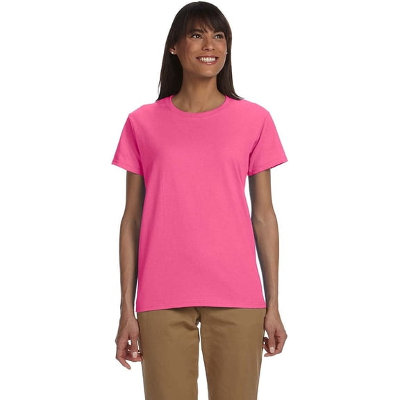 Gildan Ladies Ultra Cotton 6 oz T-Shirt G200L Safety Pink 3XL