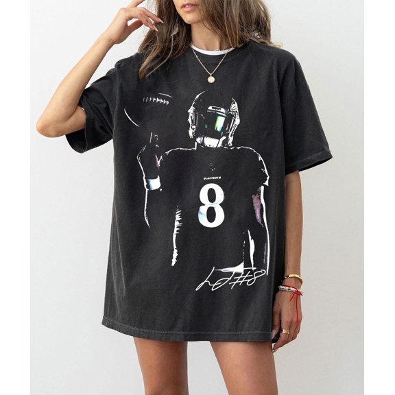 Gildan Lamar Jackson Shirt, Baltimore Football Vintage Graphic Shirt, Lamar Jackson Fan Gift,Black Color,Size XL