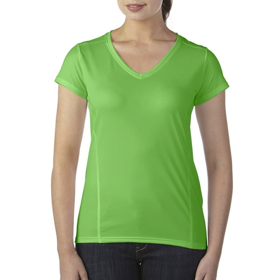 Gildan Lds V-Neck Tee ElGreen