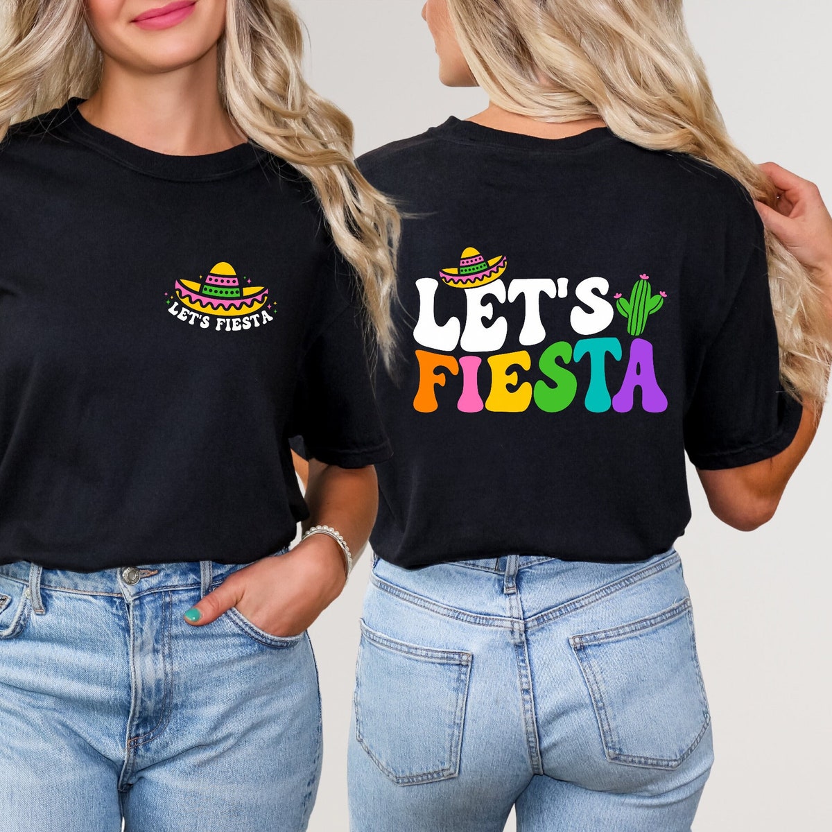 Gildan Let's Fiesta Matching Tee, Fun Typography With Party Theme For ...