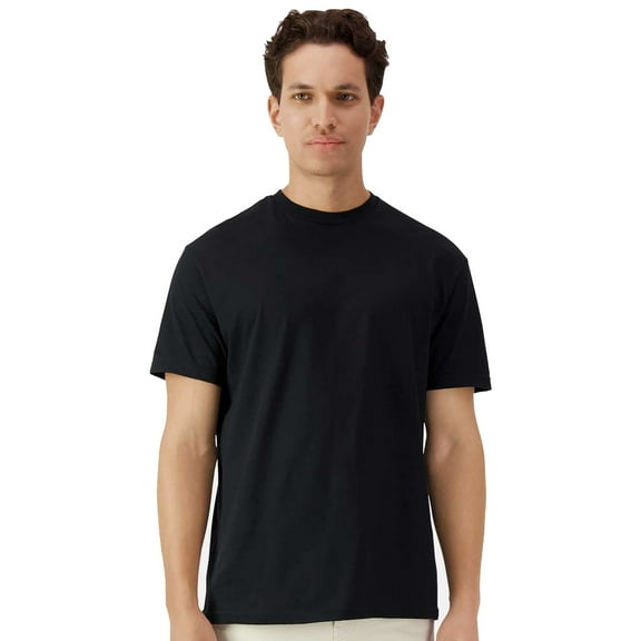 Gildan Light Cotton Short Sleeve T-Shirt, Modern Classic Fit Crewneck Tee for Men, Black, L
