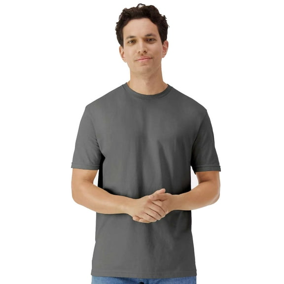 Gildan Light Cotton Short Sleeve T-Shirt, Modern Classic Fit Crewneck Tee for Men, Charcoal, XL