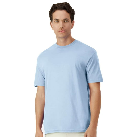 Gildan Light Cotton Short Sleeve T-Shirt, Modern Classic Fit Crewneck Tee for Men, Light Blue, 2XL