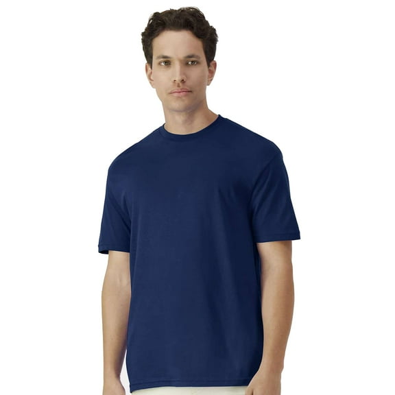 Gildan Light Cotton Short Sleeve T-Shirt, Modern Classic Fit Crewneck Tee for Men, Navy, M