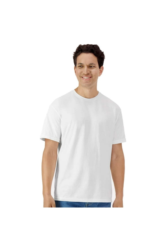 Light Cotton Short Sleeve T-Shirt, Modern Classic Fit Crewneck Tee for Men, White, XL