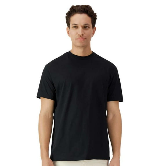 Gildan Light Cotton T-Shirt for Men, Adult Crewneck Tee, 100% U.S. cotton, Black Tee, L