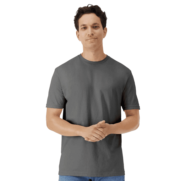 Gildan Light Cotton T-Shirt for Men, Adult Crewneck Tee, 100% U.S. cotton, Charcoal Tee, L