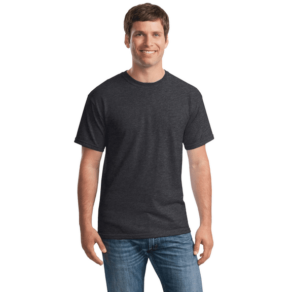 Gildan Light Cotton T-Shirt for Men, Adult Crewneck Tee, 100% U.S. cotton, Heather Dark Grey Tee, 3XL