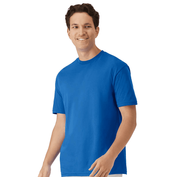 Gildan Light Cotton T-Shirt for Men, Adult Crewneck Tee, 100% U.S. cotton, Royal Tee, L