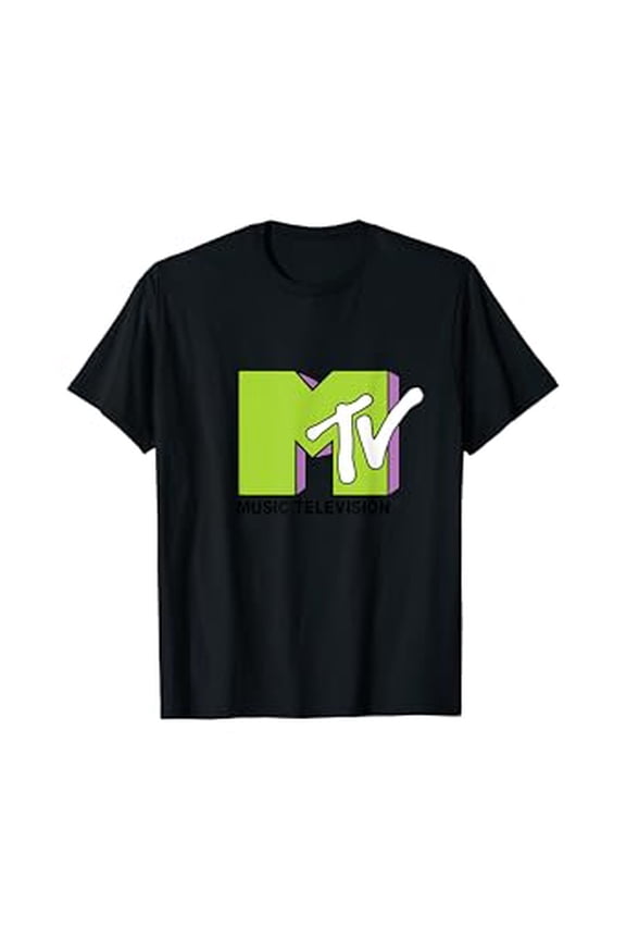 Lime Green And Purple Mtv Logo Fill Treatment Hot Trending T-Shirt Unisex S To 5Xl
