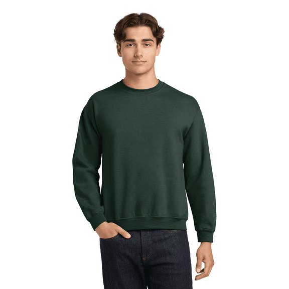 Gildan Long Sleeve Men's Sweatshirt, Durable Heavy Blend Casual Crewneck Sweatshirt, Forest, L